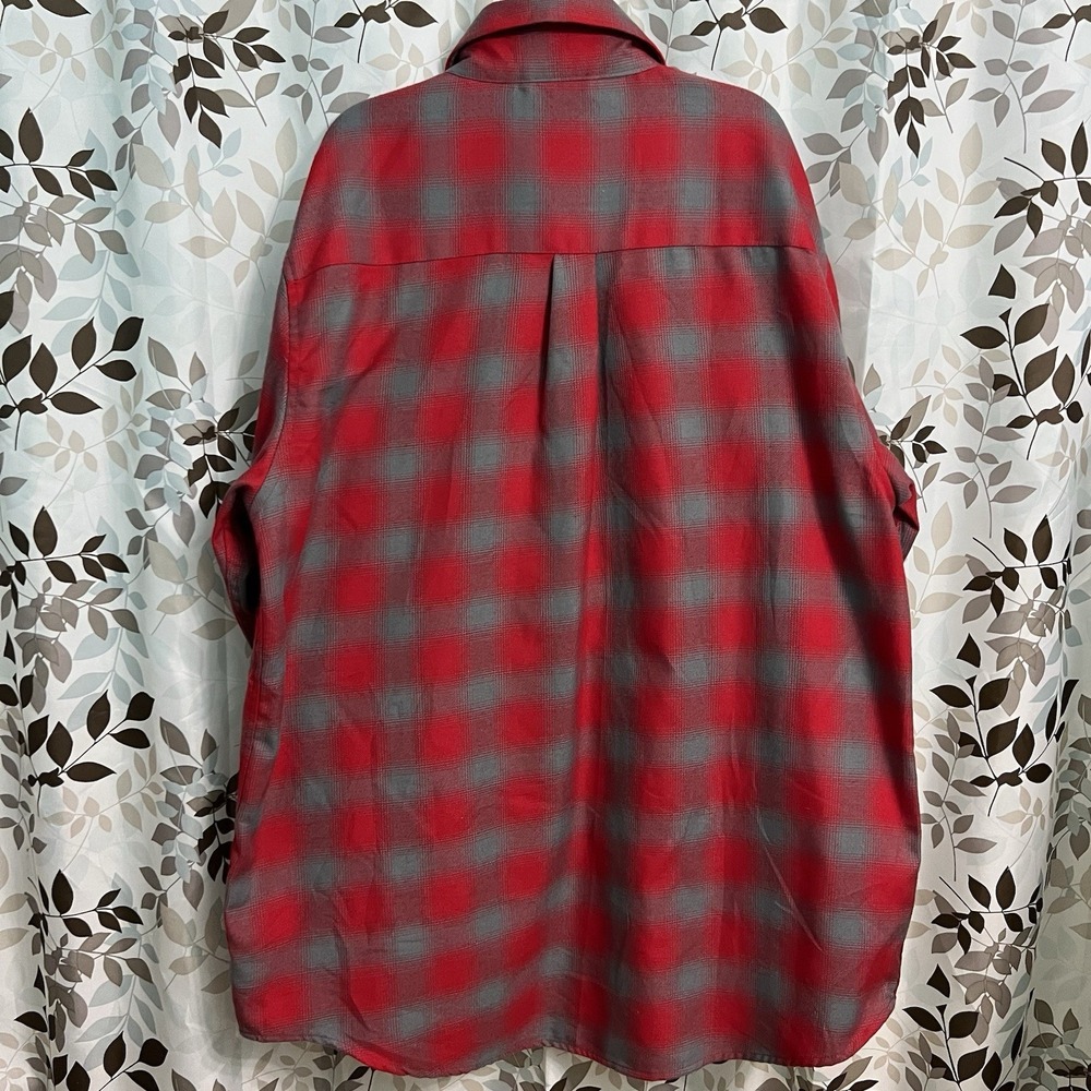 Dixxon men's XL "Pulaski" Plaid Flannel Button-Up Red Gray Long Sleeve Casual - Picture 4 of 7